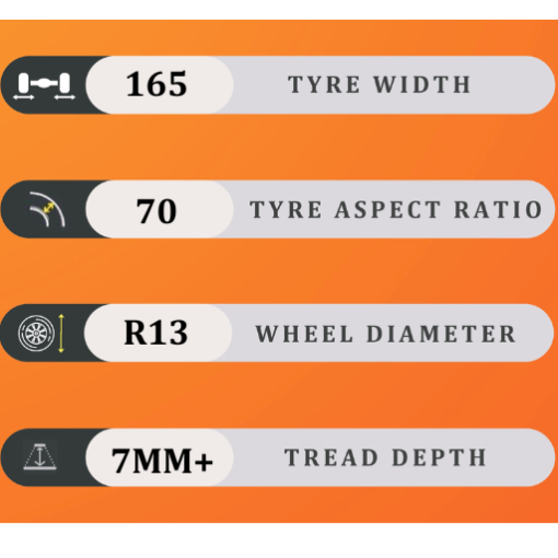 165/70/13 7MM+