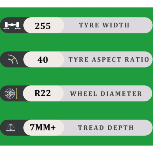 255/40/22 7MM+
