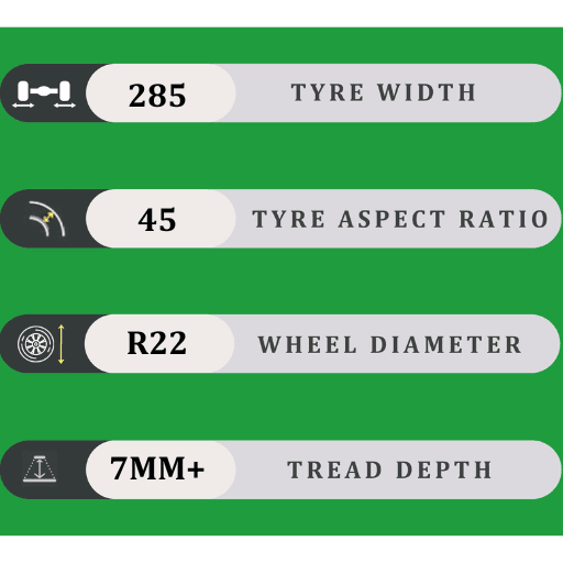 285/45/22 7MM+