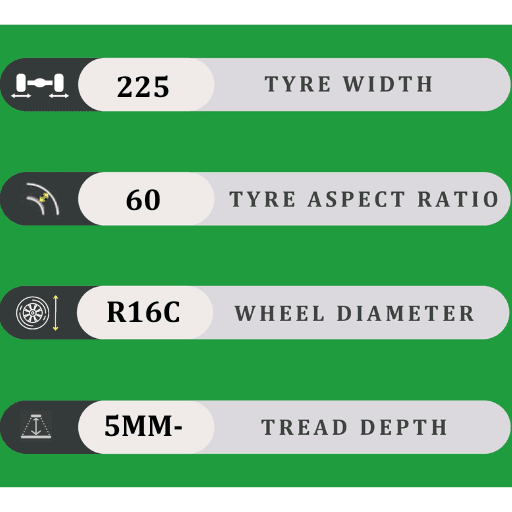 225/60/16C Under 5MM