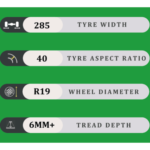 285/40/19 6MM+