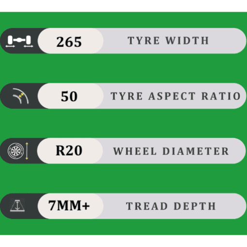 265/50/20 7MM+