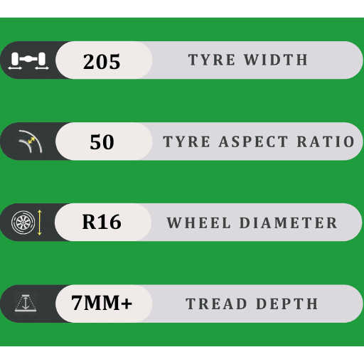 205/50/16 7MM+