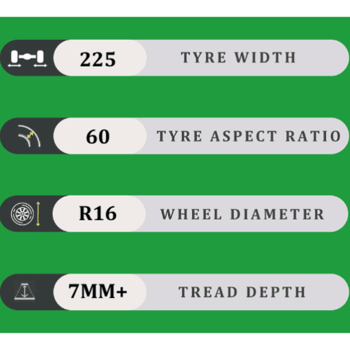 225/60/16 7MM+