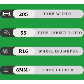 205/55/16 6MM+