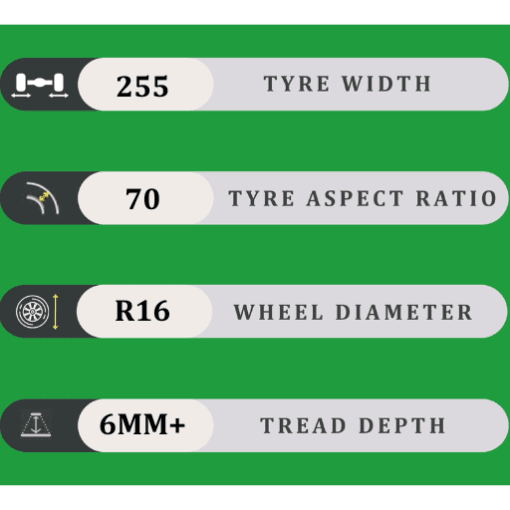 255/70/16 6MM+