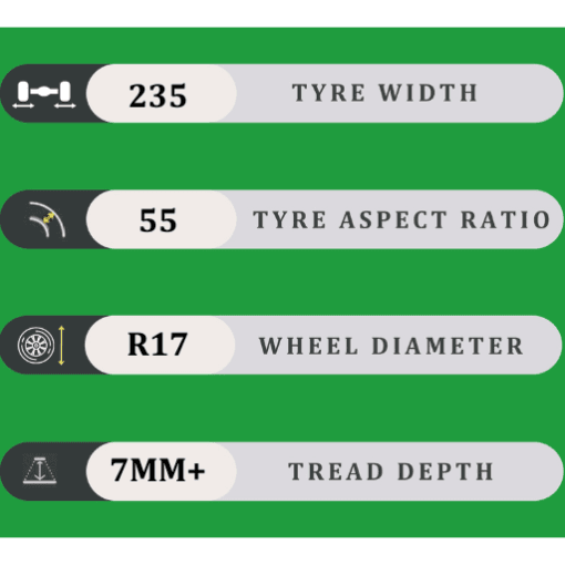 235/55/17 7MM+