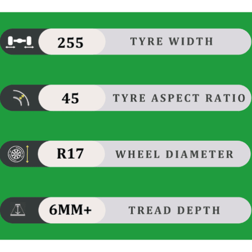 255/45/17 6MM+