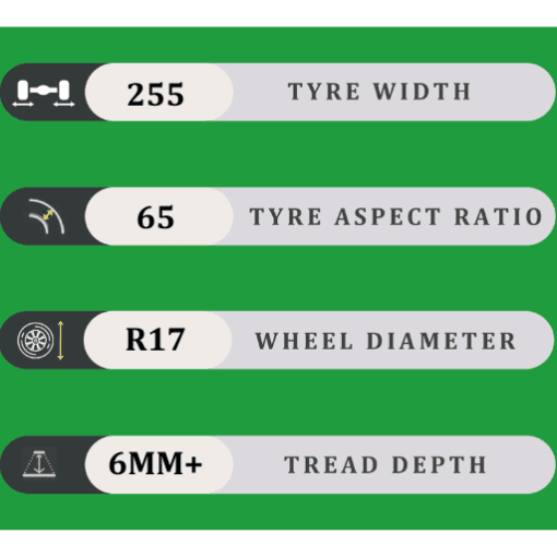 255/65/17 6MM+