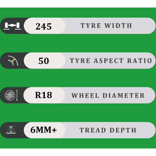 245/50/18 6MM+