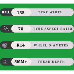 155/70/14 5MM+